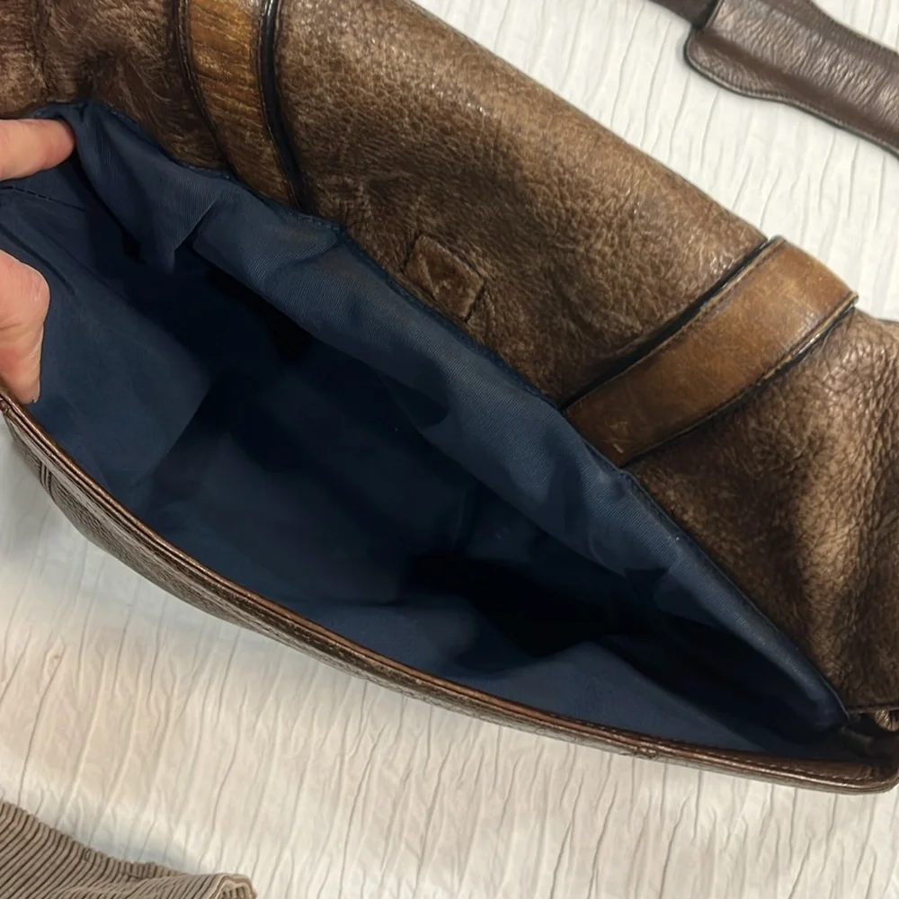 Cole Haan messenger bag brown distressed laptop book bag school bag‎ business